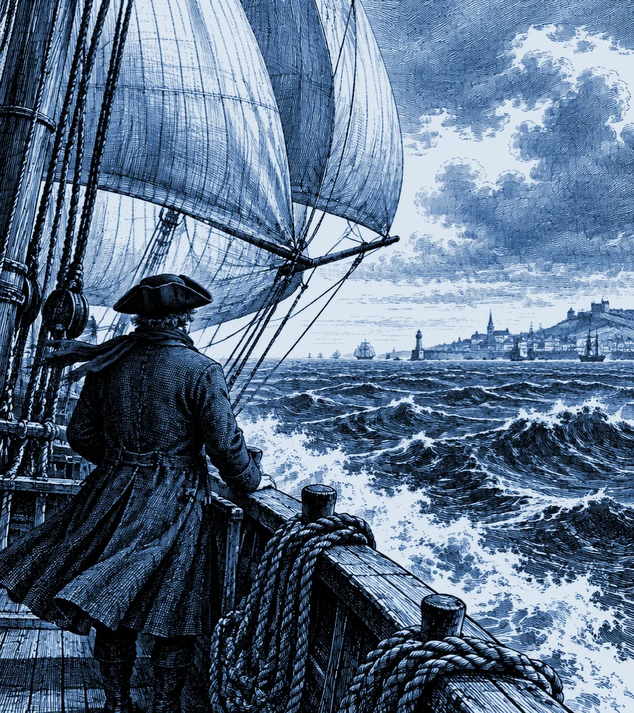 Un velero en alta mar