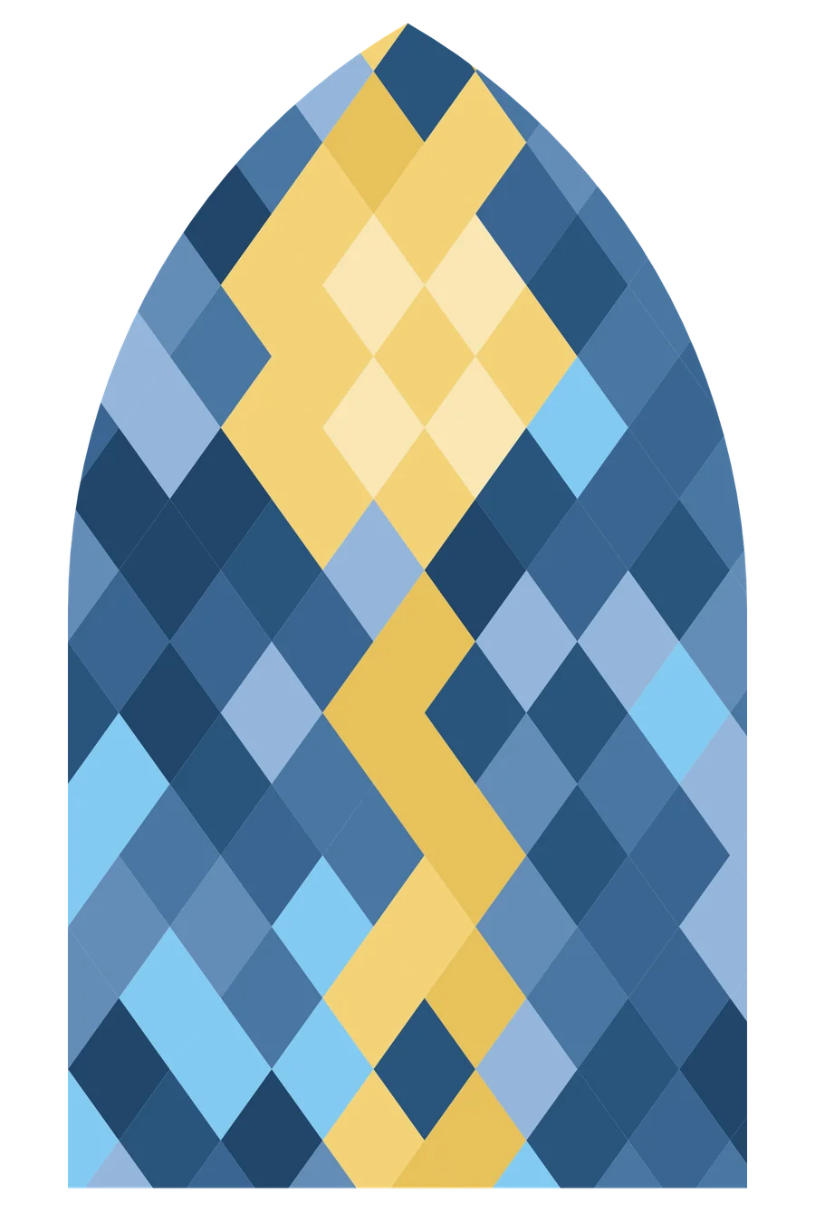 Vidriera de rombos de colores